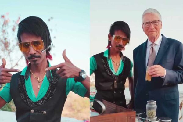 Bill gates drink tea in India